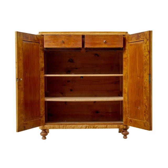 Light Yellow Antique Swedish Birch Fitted Cabinet For Sale - Image 8 of 11