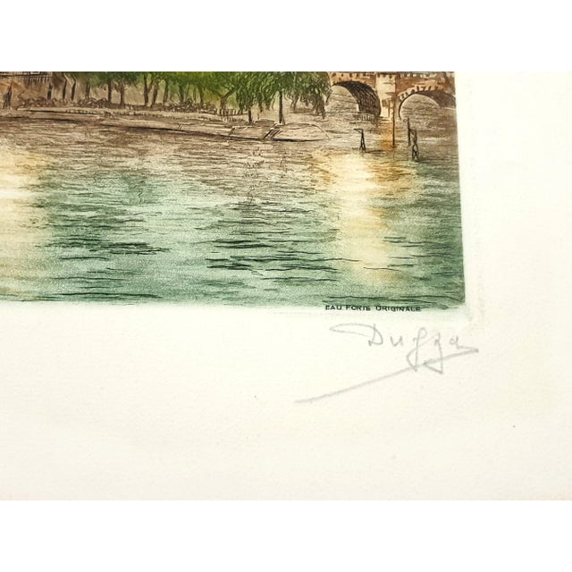 Le Pont Neuf Etching by Dufza, Paris, 1940 For Sale - Image 4 of 8