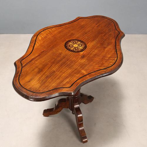 Antique Small Table Walnut Maple Inlays Bois De Violette Xix Century For Sale - Image 4 of 9