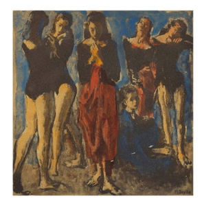 Moses Soyer, Artists Hand Signed and Inscribed "Ballet Dancers" Holiday Greeting Card