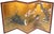 Fine Japanese painted 4-panel byobu (folding screen) by Ransetsu, a well-known artist in Kyoto. Very well done. Signed and...