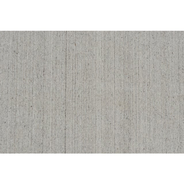 2010s 2010s Rug & Kilim’s Modern Rug in Solid Gray and Off-White Striae - 3x18 For Sale - Image 5 of 6