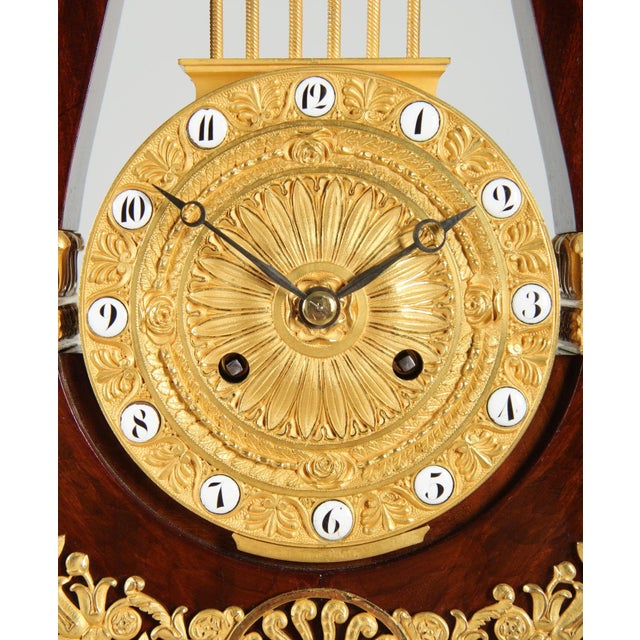 Brown Antique Lyre Mantel Clock, 1825 For Sale - Image 8 of 16