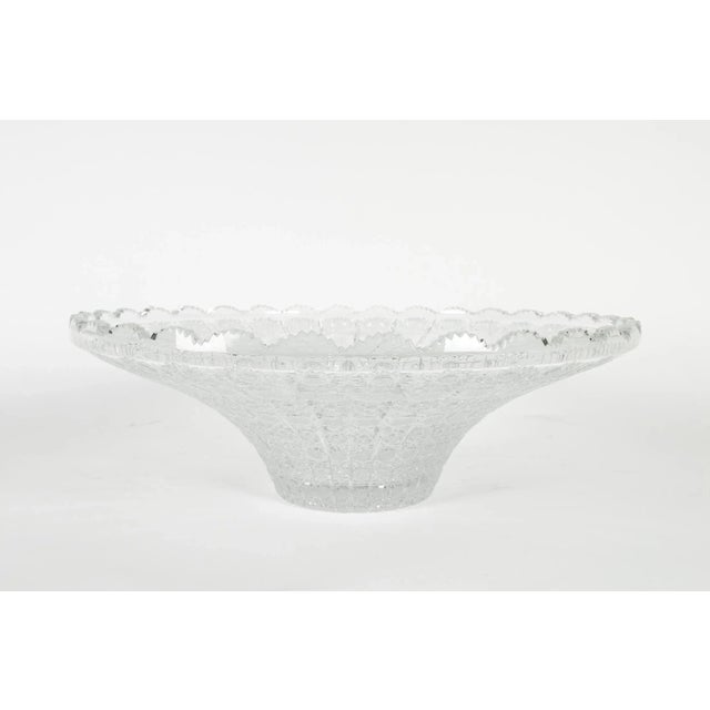 Vintage Cut Crystal Center Piece Bowl For Sale - Image 4 of 10