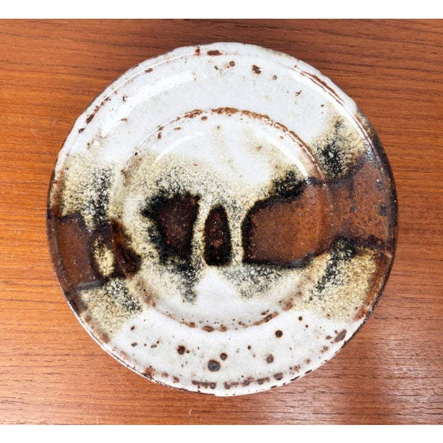 Mid-Century Modern Danish Studio Pottery Bowl or Wall Plate from Jim & Henny Waldorff, Svaneke, Bornholm, 1960s, in Very...