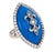 Miriam Salat Navy Blue Resin, Sterling Silver & White Topaz Ring, Size 7 For Sale - Image 4 of 6