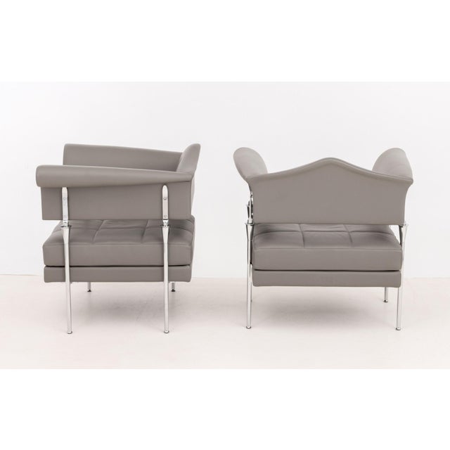 Luca Scacchetti for Poltrona Frau "Hydra Enif" Arm Chairs, Pair For Sale - Image 9 of 11