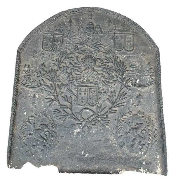 Antique Cast Iron Fireplace Backplate, 1700s For Sale - Image 15 of 15