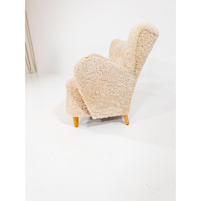 Swedish Modern Sheepskin Sofa, 1940s For Sale - Image 9 of 17