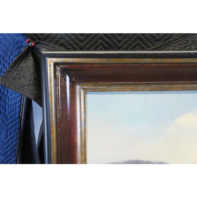 Bonnatt Pastoral Country Farmhouse Landscape Oil Painting on Canvas 71" For Sale - Image 10 of 12