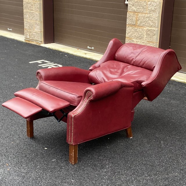 Bradington Young Leather Reclining Wingback Chairish