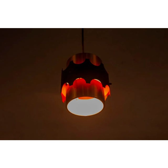 1960s Mid-Century Modern Danish Brass and Metal Pendant by Werner Schou for Coronell For Sale - Image 5 of 8