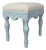 Vintage Neoclassical-Style, Hand-Carved, Upholstered Stool. For Sale