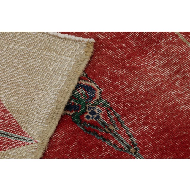 Rug & Kilim 1950s Vintage Turkish Rug in Red With Geometric Patterns For Sale - Image 4 of 7