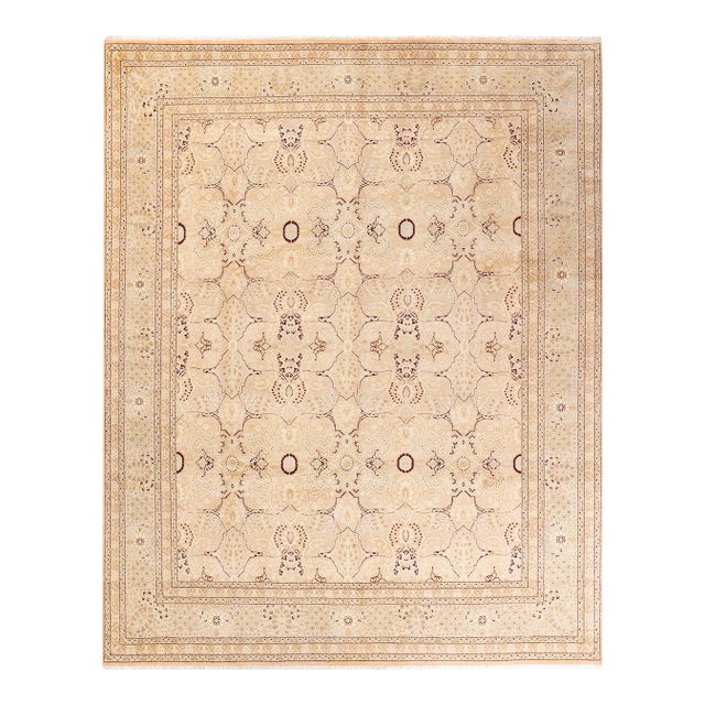 Mogul, One-of-a-Kind Hand-Knotted Area Rug in Beige, 8' 1" x 10' 1" For Sale