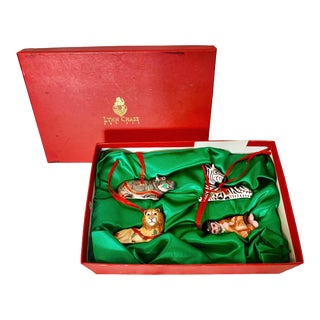 Lynn Chase Porcelain Wildlife Ornaments - Set of 4 For Sale