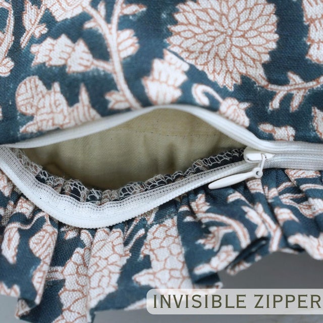 Not Yet Made - Made To Order Elegant Frill Edge Pillow Cover Decorative Ruffle Cushion for Sofa, Bed & Chair- 20x20 Inch Gopi For Sale - Image 5 of 6