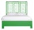 X & Diamond Platform Bed Queen, Bright Green For Sale