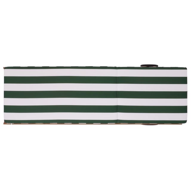 Newport Chaise Lounge, Green Stripe For Sale - Image 10 of 13
