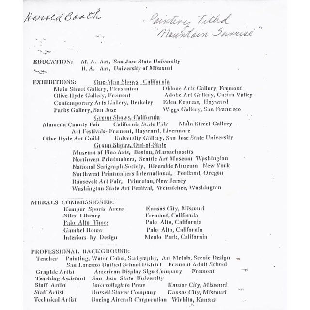 'Snowy Mountain Sunrise' by Harold Booth, Circa 1975, Museum of Fine Arts, Boston For Sale - Image 10 of 11