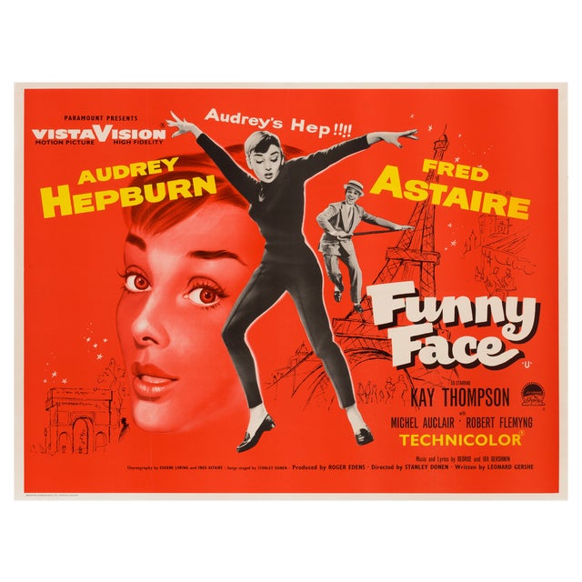Audrey Hepburn Funny Face Original Movie Poster, 1957 For Sale