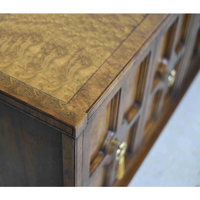Mid Century Hollywood Regency Burl Wood Credenza by Mastercraft For Sale - Image 9 of 12
