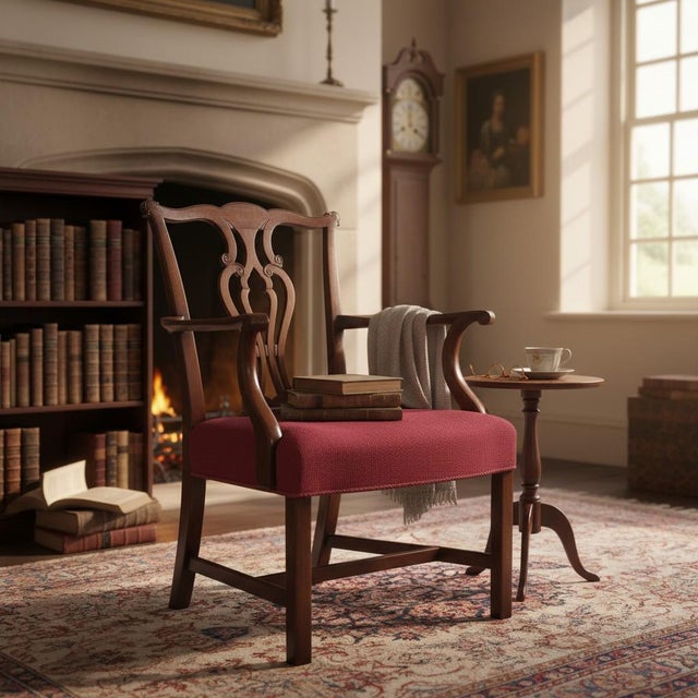 Vintage Saybolt & Cleland Chippendale Mahogany "Devon" Armchair For Sale - Image 13 of 13