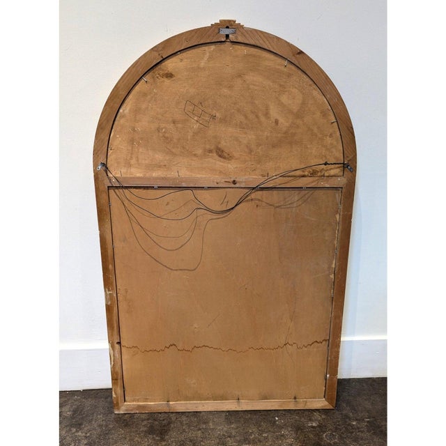 French Art Deco Oak Figural Trumeau Mantel Mirror For Sale - Image 9 of 9