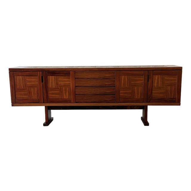 Rosewood Credenza With Ceramic Tile Top, Poul H. Poulsen for Gangsø Møbler, Denmark, C. 1970s For Sale