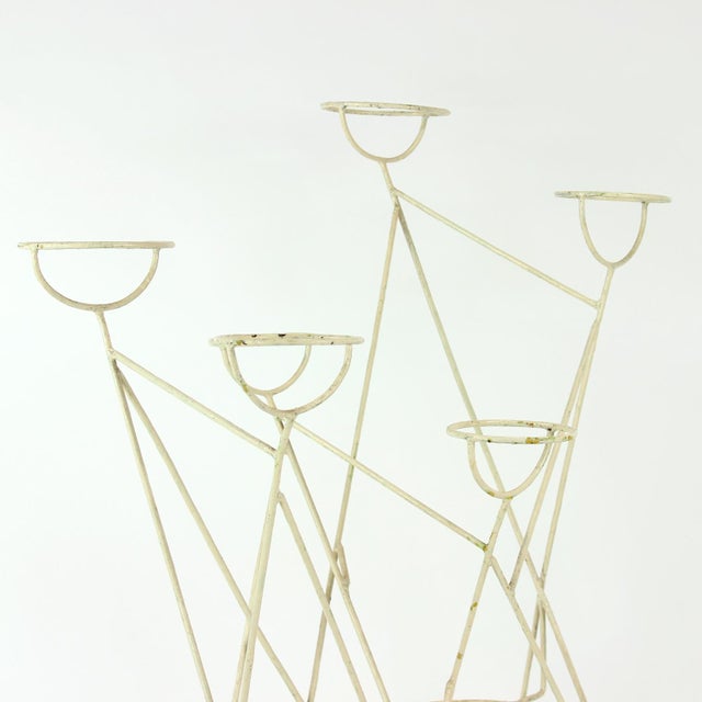 Mid-Century Modern Large Mid-Century Modern Steel Plant Holder Stand, Czechoslovakia, 1960s For Sale - Image 3 of 12