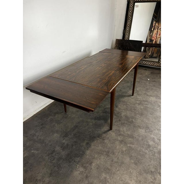 Brown Scandinavian Dining Table in Wood with Italian-Style Extensions, 1960s For Sale - Image 8 of 10