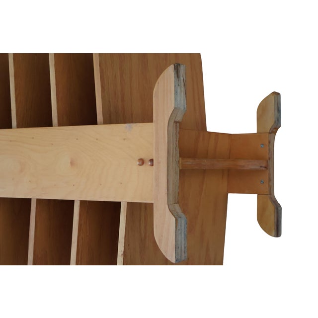 20th Century MCM Handcrafted Blonde Wood Magazine Tree For Sale - Image 18 of 18