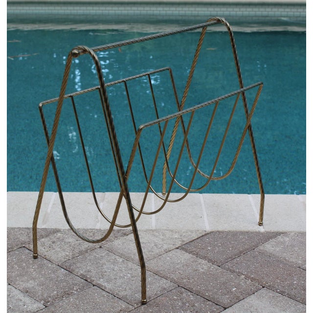 Vintage metal wired magazine rack This elegant rope motif wire magazine holder will work great in any modern decor...