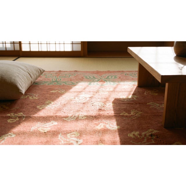 1930s Salmon Irish Donegal Arts & Crafts Rug 10' X 17' Handknotted Wool Carpet For Sale - Image 15 of 16
