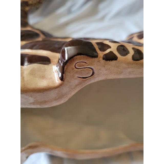1970s Mid-Century Large Glazed Ceramic Seated Giraffe Figure For Sale - Image 11 of 11