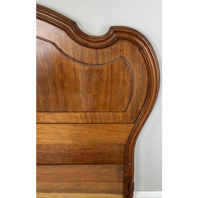 Wood Antique French Walnut Double Bed Carved Headboard For Sale - Image 7 of 12