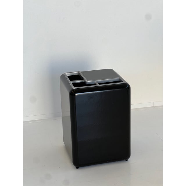 Space Age Umbrella Stand in Black Lacquered Wood, 1970s. For Sale - Image 3 of 4