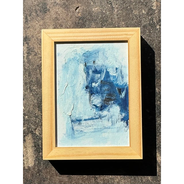 Vintage Original Abstract Oil Painting on Board For Sale - Image 9 of 11