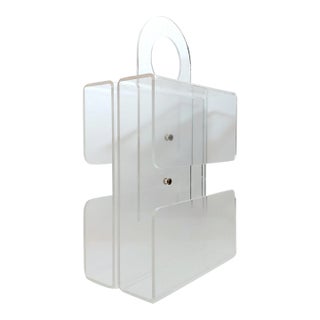 Vintage Lucite Magazine or Vinyl Record Rack, Germany 70s For Sale