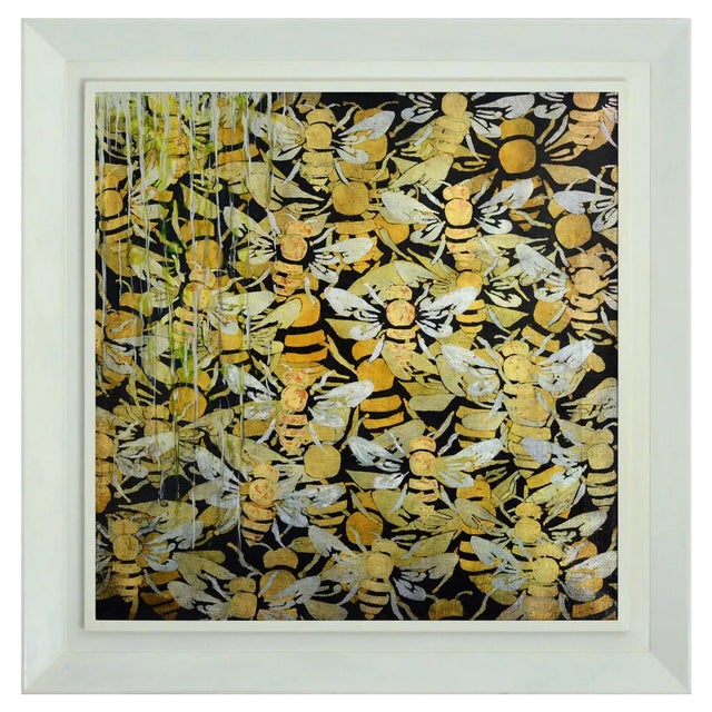 Lola Vitelli, Honey Air, 2021, Mixed Media on Canvas, Framed For Sale