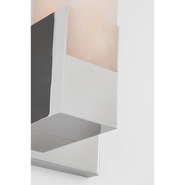 Visual Comfort Kelly Wearstler for Visual Comfort Signature Covet 21" Bracketed Bath Light in Polished Nickel with Alabaster For Sale - Image 4 of 6