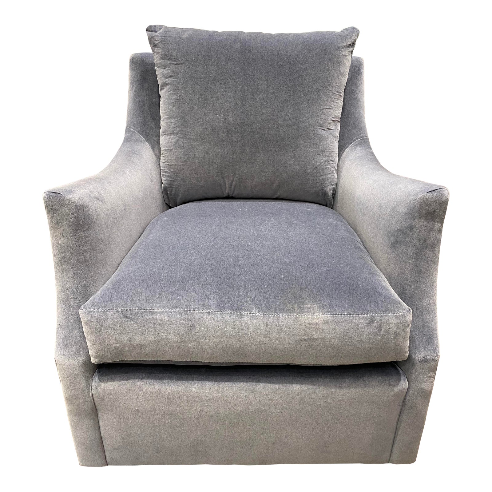 Highland House Velvet Swivel Chair Chairish