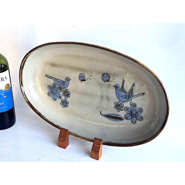 Vintage Set of Tonala El Palomar Blue by Ken Edwards Pottery Dinnerware, 31 Pieces For Sale In Miami - Image 6 of 14