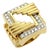 Mid 20th Century Diamond 18k Yellow Gold Rectangular Shape Open Top Ring Size 6.5 For Sale