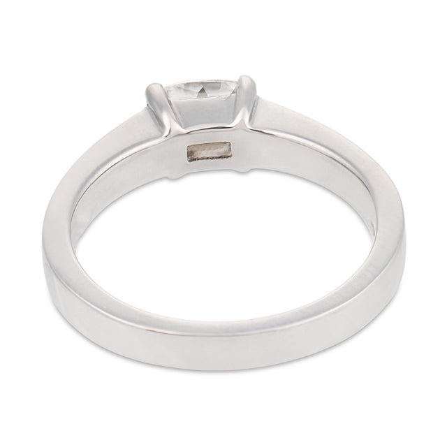 Vintage Gia 0.80 East West Old Mine Cut Diamond Platinum Engagement Ring, Size 6 For Sale In Los Angeles - Image 6 of 8