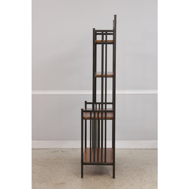 Stickley Stickley Oak 4 Tier Metal Bookshelf Bakers Rack For Sale - Image 4 of 17