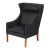 1960s Wing Chair in Black Bison Leather by Børge Mogensen for Fredericia, 1960s For Sale - Image 5 of 5