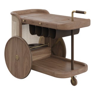 Brinsley Bar Cart by Wood Tailors Club For Sale