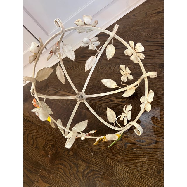 1970s Vintage Italian Tole Metal Floral Utensils/ Light Hanging Ornament For Sale In Atlanta - Image 6 of 12