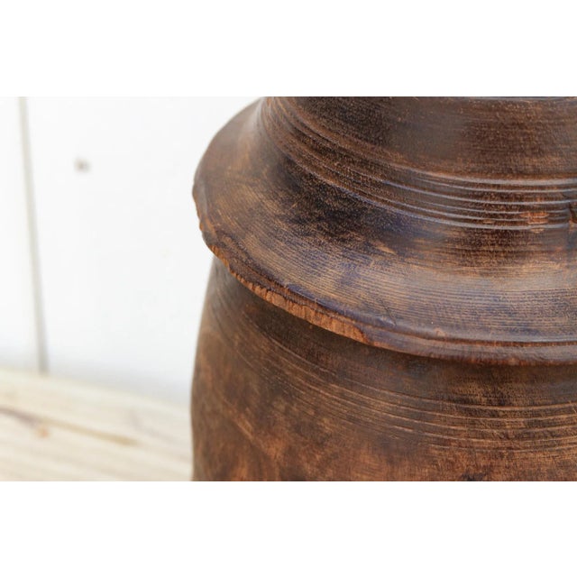 Antique Rustic Lidded Nepalese Food Jar For Sale In Los Angeles - Image 6 of 10
